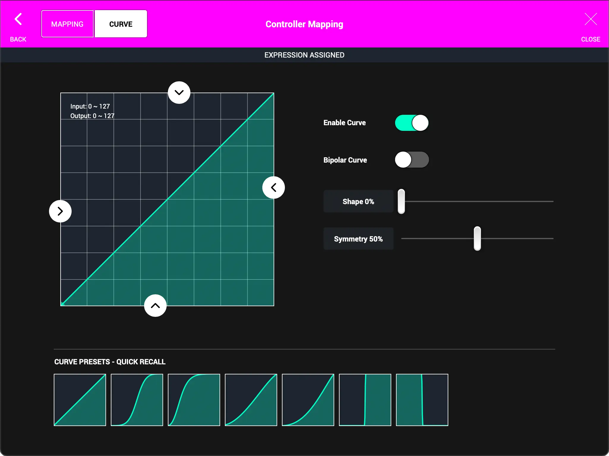 MIDI Mapping - Curve
